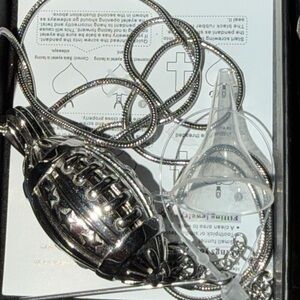 Silver Football urn Pendant Necklace